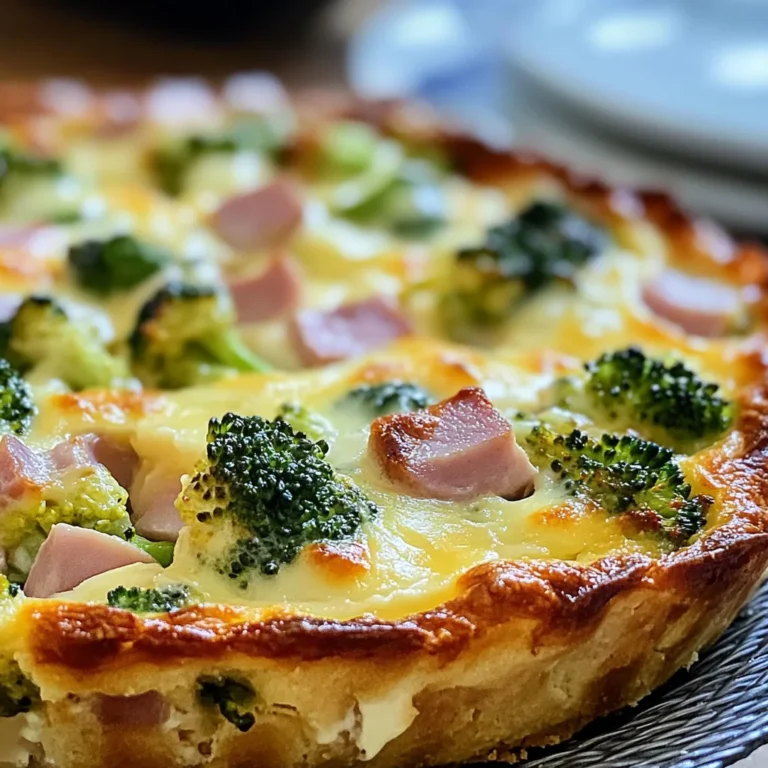Clafoutis salé brocoli jambon de poulet