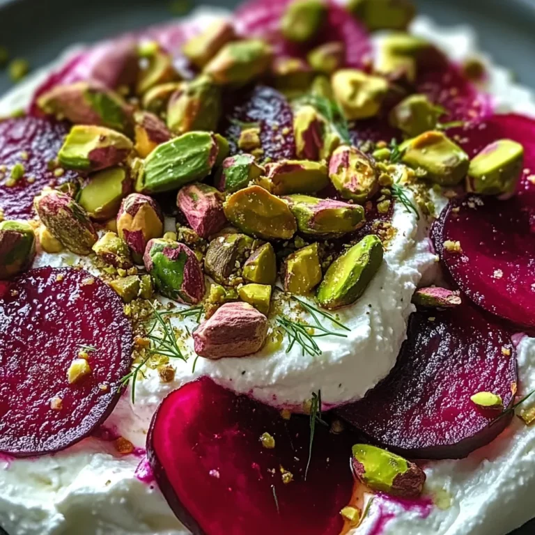 Feta battue, betteraves, pistaches