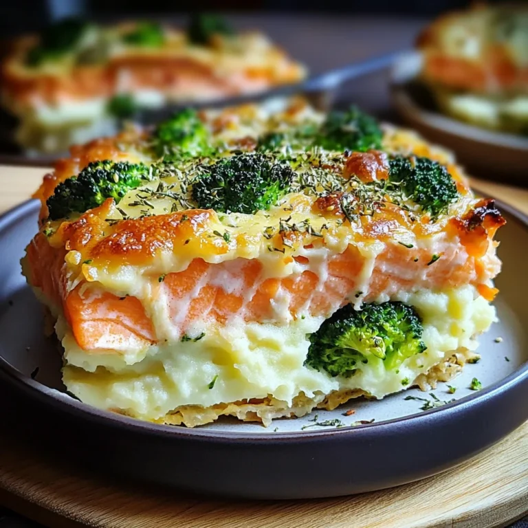 Parmentier au saumon et brocolis
