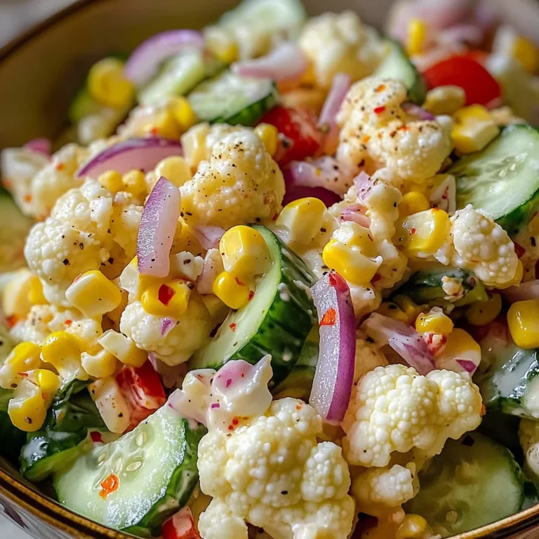 Salade chou-fleur maïs concombre