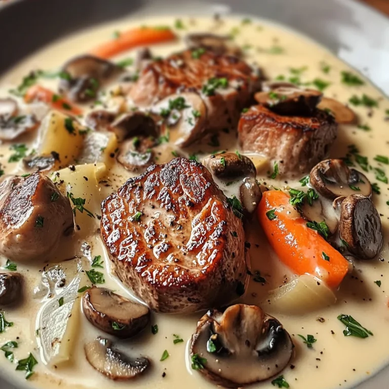 Blanquette de Filet Mignon de boeuf aux Champignons