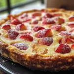 Clafoutis à la rhubarbe et fraises