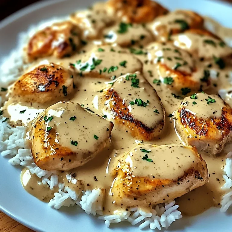 Poulet crémeux et riz en sauce