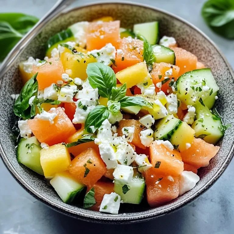 Salade de melon, concombre et feta